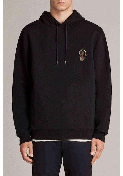 Groot Music Dans Baskılı Siyah Erkek Örme Kapşonlu Sweatshirt (531006053)