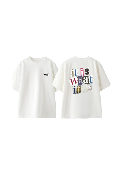 Thewert İt İs What İt İs Tasarım Sırt Baskılı Pamuk Beyaz Oversize T-shirt