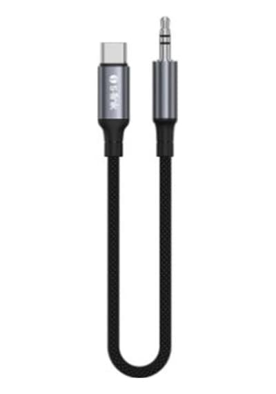 S-link Armor Mc-01 1.2m Type-c To M Aux Örgülü Metal Başlıklı Siyah Ses Kablosu