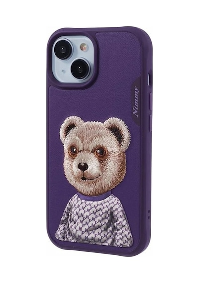Apple Uyumlu iPhone 15 3d Kılıf Gerçek Nakış İşlemeli Fashion Pet Ayıcıklı Lüks Silikon, Kamera Korumalı Mor Apple Uyumlu iPhone 15 3d Kılıf Gerçek Nakış İşlemeli Fashion Pet Ayıcıklı Lüks Silikon, Kamera Korumalı Mor
