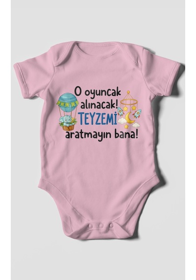 Morivokids Teyzeye Özel Kısa Kollu Bebek Body %100 Pamuk Zbn312-kk Koyu Pembe