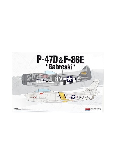 Academy 12530 1/72 Ölçek, P-47d & F-86e Gabreski Le Savaş Uçağı Demonte, Plastik Maket Seti-51219