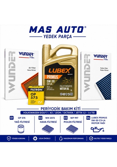 Volkswagen Golf 7 / Audi / Seat Leon / Skoda Octavia / Volkswagen Jetta 1.2 - 1.4 Tsı Periyodik Bakım Seti