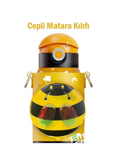 Cocosmile Özel Kutulu Kılıflı 470 ML Pipetli Çelik Termos -boyun Askılı- 4 Farklı Model Cskılıflı