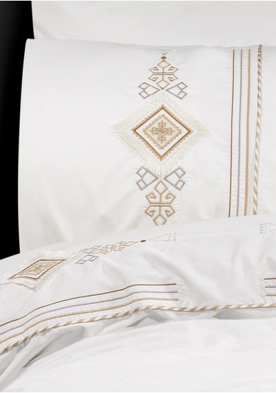 Goldroom Aysima 11 Parça Nakışlı Nevresim Takımlı Çeyiz Seti Krem