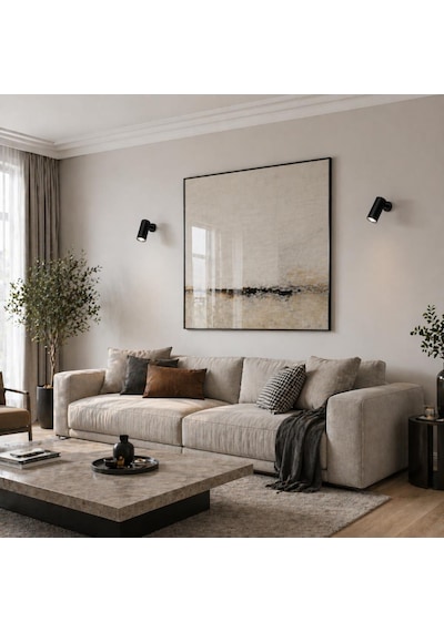 GU10 Duylu Siyah Aplik Spot – 3000K Günışığı 4,5W Ampul Dahil, Ayarlanabilir Başlık, Modern Tavan ve Duvar Aydınlatma Armatürü