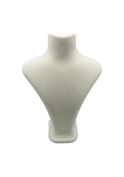 Yerli Üretim Londra Model Süet Kumaş Krem Renk 28/22 Cm Kolye Sergileme Mankeni Çok Renkli