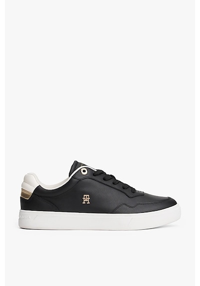 Tommy Hilfiger Kadın Th Monogram Plaque Court Sneakers - Siyah Triple Black