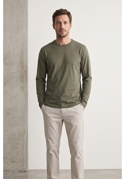 Elemge %100 Pamuk Süprem Basic Erkek T-shirt Compact Penye Tok Yumuşak Kumaş Normal Kalıp Terletmez Uzun Kollu Haki Sporcu Motorcu Tişört Body Elemge %100 Pamuk Süprem Basic Erkek T-shirt Compact Penye Tok Yumuşak Kumaş Normal Kalıp Terletmez Uzun Kollu Haki Sporcu Motorcu Tişört Body