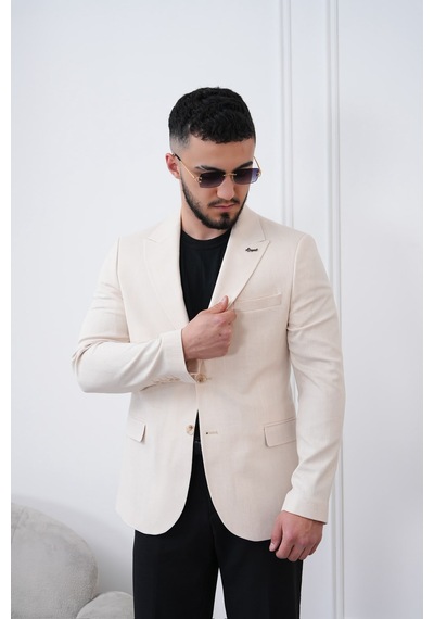 Dupont Classics Dupont Slim Fit Sivri Yaka 6 Drop Çift Yırtmaç Keten Blazer Ceket - Nefes Alabilen Hafif Erkek Ceket Sarı Dupont Classics Dupont Slim Fit Sivri Yaka 6 Drop Çift Yırtmaç Keten Blazer Ceket - Nefes Alabilen Hafif Erkek Ceket Sarı