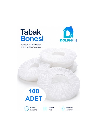 Lastikli Tabak Bonesi Şeffaf Elastik Yiyecek Koruma Örtüsü Tabak Kapatma Bonesi 100 Adet