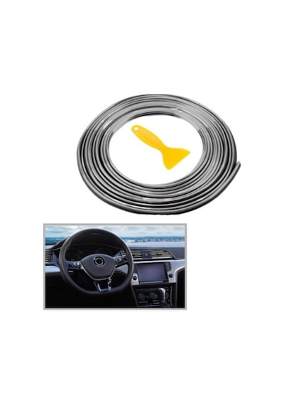 Trim Araba Oto Dekorasyon Şeridi Ka Elastik Kolay Kurulum 5 Metre Şerit Bant Gümüş Renk 5 Metre Trim Bant