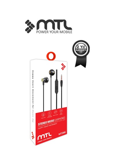 3.5 Mm Jack Girişli Stereo Kulak İçi Metal Kablolu Kulaklık Konforlu Ses Mt266 Diğer