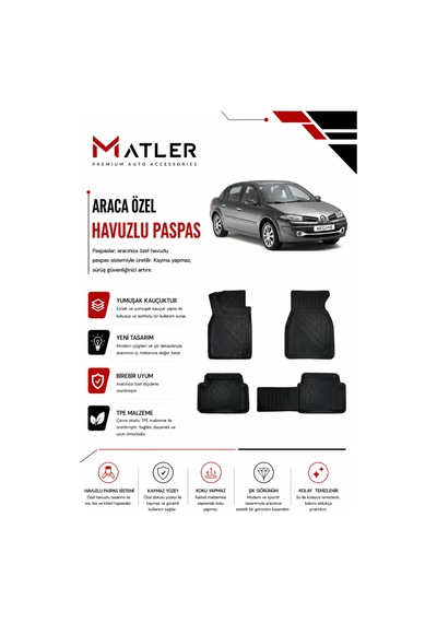 Renault Megane 2 Sedan 2009 Model 4d Ekstra Havuzlu Paspas