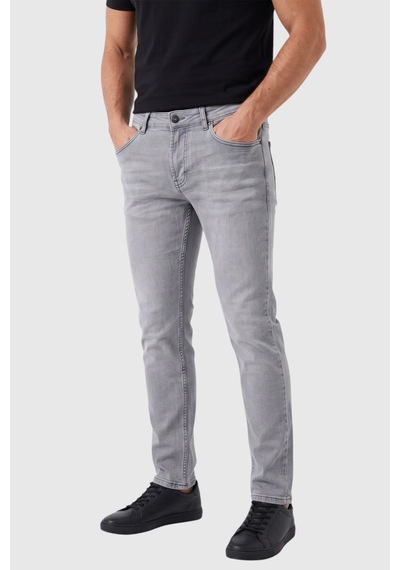 Rizzup Erkek Slim Fit Dar Kesim Likralı Gri Kot Pantolon Yumuşak Dokulu Esnek Jean 2600816