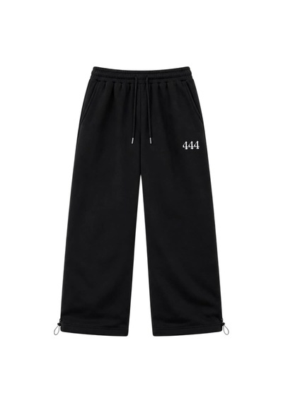 Zaee 444 Nakışlı Ayarlanabilir Paça Baggy Eşofman Altı Siyah