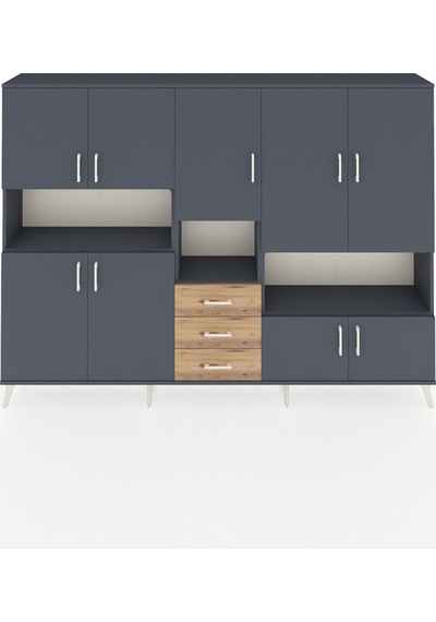 Arges Dolap 13 Raflı 3 Çekmeceli 9 Kapaklı 220x30x163 Antrasit-antrasit/çam Antrasıt/atlas Çam - Antrasıt Arges Dolap 13 Raflı 3 Çekmeceli 9 Kapaklı 220x30x163 Antrasit-antrasit/çam Antrasıt/atlas Çam - Antrasıt