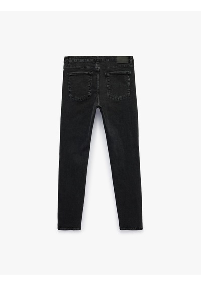 Koton Pamuklu Normal Bel Cepli Slim Fit Jean Pantolon - Slim Fit Jeans Antrasit 7wam40382nd