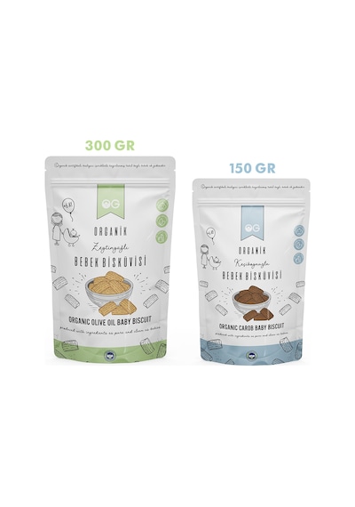 OG natural Organik Keçiboynuzlu ve Zeytinyağlı Bebek Bisküvi Seti +6 Ay