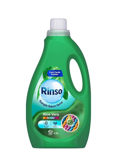 Rinso Sıvı Çamaşır Deterjanı Komple Bakım Serisi Aloe Vera Renkliler İçin 2.5 L 0.75 LT - 2.5 LT - 12 KG