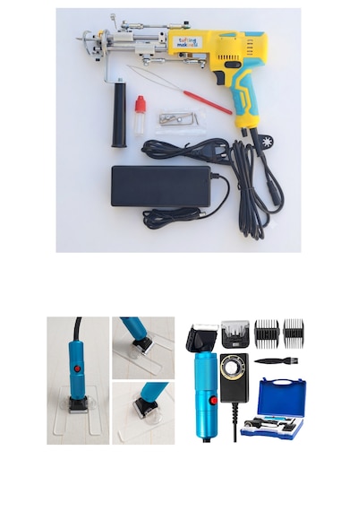 Ak-v Tufting Makinesi Mini Set Sarı Ak-v - Mavi Tıraş Makinesi