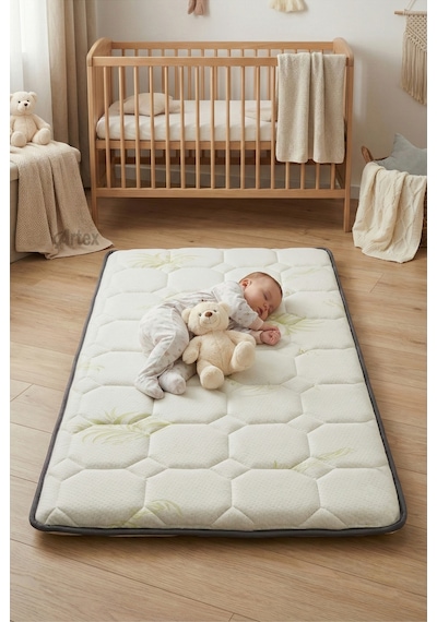 5Cm Aloe Süngerli Bebek Çocuk Beşik Yatağı 70x130 Park Yatak Oyun Parkı Yatağı