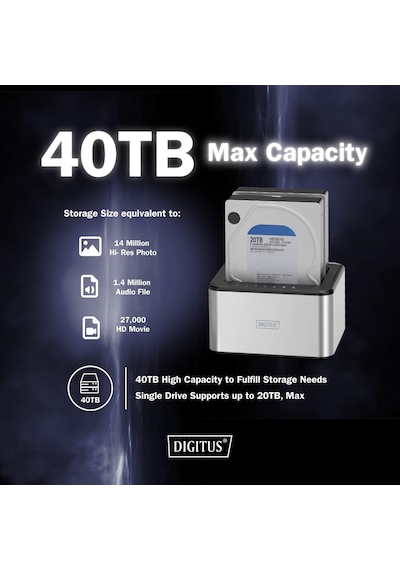Digitus Da-71540-2 Çift Sata Hdd Yerleştirme İstasyonu Usb 3.