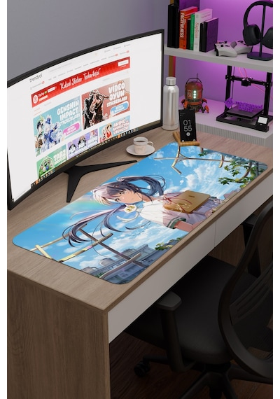 Suzume Anime V3 - 90x40 Xxl Gaming Kauçuk Kaymaz Taban Mouse Pad Fare Altlığı