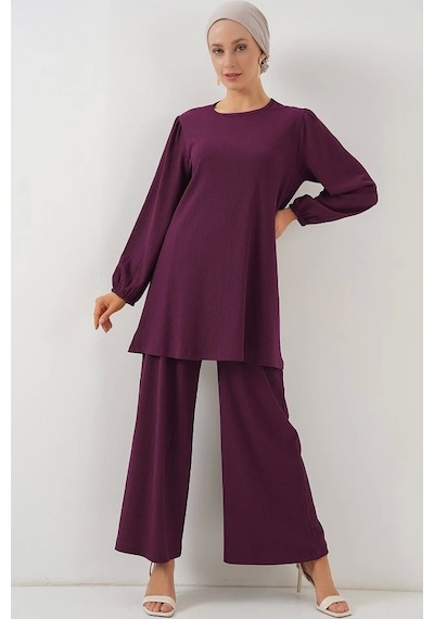 Defymoda Tunik Pantolon Alt Üst Takım 6663 - Mor Mor Defymoda Tunik Pantolon Alt Üst Takım 6663 - Mor Mor