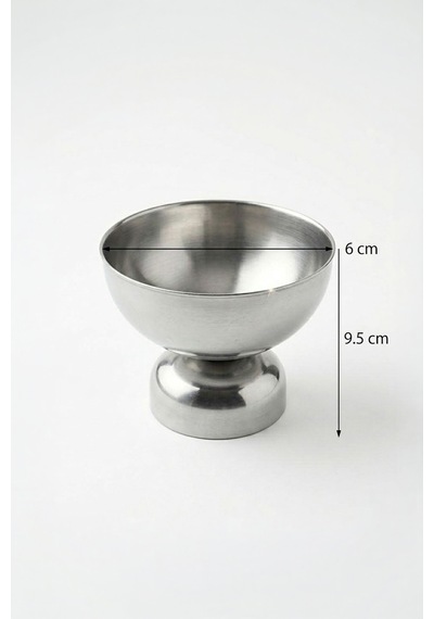 4'lü Stainles Steel Sofra Sunum Çerezlik Kahvaltılık Paslanmaz Çelik Ayaklı Kase Gümüş