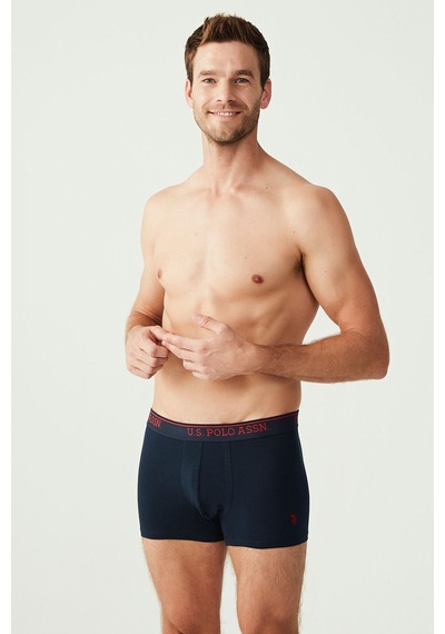 U.S. Polo Assn. Erkek Siyah - Antrasit - Lacivert 3 Lü Boxer 80097 Gri