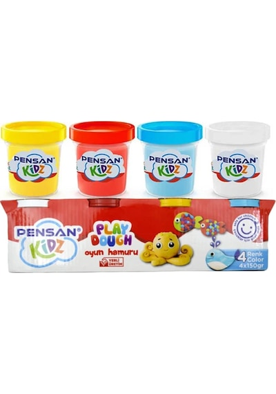 Pensan Kidz Oyun Hamuru Büyük Boy 4 150 Gr 4 Lü Çok Renkli