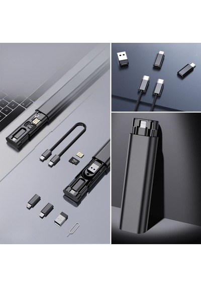 Sylar Cep Tipi 60w Bas Aç Type-c,iPhone Uyumlu Şarj,micro Usb Hızlı Şarj Data Kablo Seti