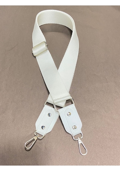 Karantuhafiye Derili Palaska Askı / Polyester Palaska Askı / Palaska Sap / Polyester Çanta Sapı Beyaz Beyaz