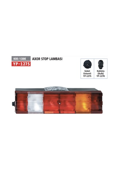 STOP LAMBASI 6-FONKSİYON KANALLI 52 CM PLAKASIZ (YAN SOKET) SAĞ
