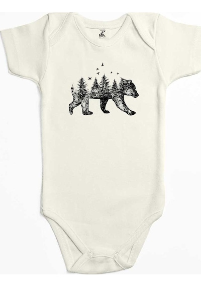 Zepplin Giyim Bear Forest Pembe Bebek Body Zıbın