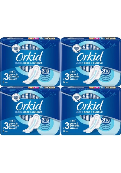 Orkid Ultra Extra Hijyenik Ped Gece & Gündüz 4 x 6'lı