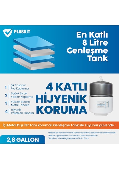 Tanıtıma Özel 8l Enkaplı Basınç Kırıcı Eko Su Arıtma Cihaz