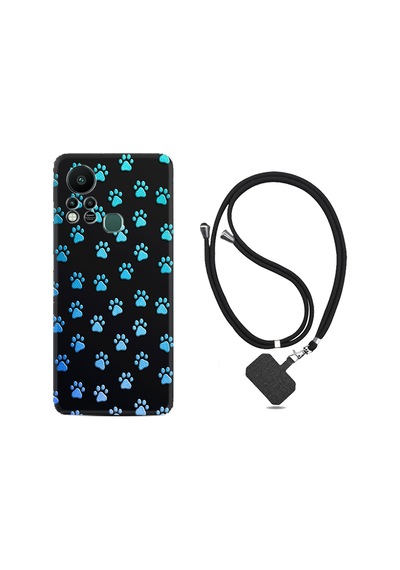 Infinix Hot 11S Kılıf İpli Boyun Askılı Desenli Silikon Patiler 1858