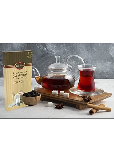 Tea Time Çay Kahve Filtresi Kağıt Filtre L Büyük Boy 100'lü Çay Filtresi Poşeti Çok Renkli