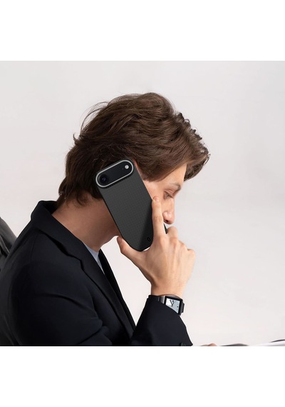 Apple Uyumlu iPhone 17 Air Kılıf M-safe Şarj Özellikli Wiwu Dcc-208 Aramid Armor Kapak Siyah Siyah