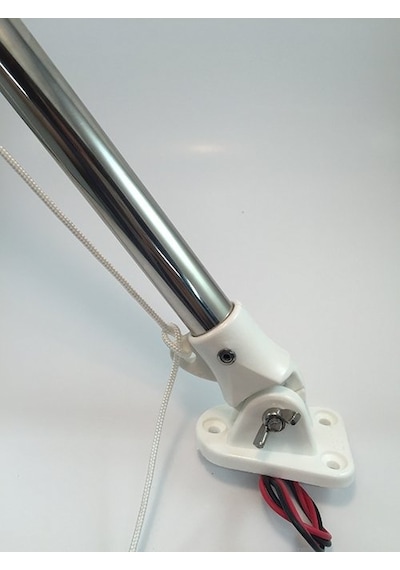 Işıklı Bayrak Direği. Paslanmaz Krom. Ampul. 40cm