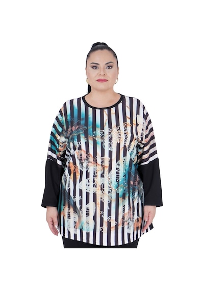Kadın Büyük Beden Oversize Salaş Bluz Tunik Siyah