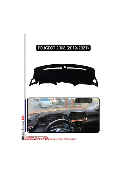 Peugeot 2008 2019-2021 Torpido Koruma Halısı Siyah Kenar