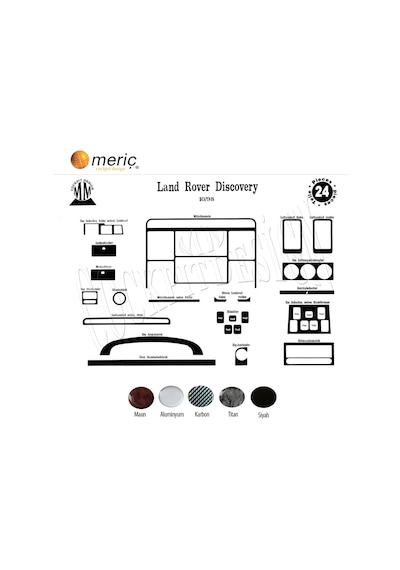 Meriç® Land Rover Discovery Ön Torpido Kaplama 24 Parça 1998-2004 (530156673)