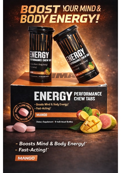 Universal Nutrition Animal Energy Preworkout Boosts Mind 16 Chews X 9 Bottle Karışık