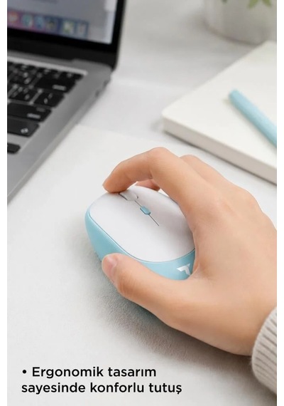 Özel Üretim Cihaz Taşınabilir Fonksiyonel Mouse Çift Modlu Sessiz Kablosuz Fare Tm16 Mavi