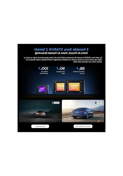 Su Geçirmez Araç Kamerası, Ön+arka 4k+4k Hdr İle