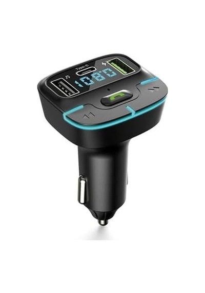 F9 Araç Fm Transmitter 5.3 Bluetooth Araç Kiti Usb Type-c Hızlı Şarj Çıkışlı Çakmaklık Girişli F9