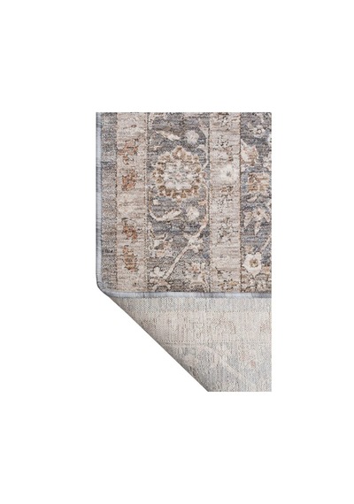 Sahra Collection Modern Vintage Desenli Eskitme Dokuma Yumuşak Salon Halısı Lacivert - Bej